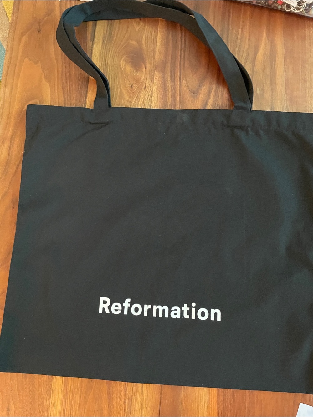 Reformation Black Tote with White Logo